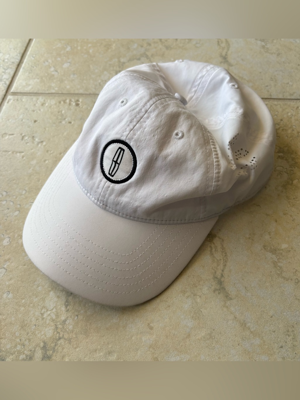 White Embroidered Logo Baseball Cap  Women